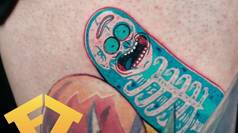 Rick and Morty Pickle Rick 3D X-Ray Tattoo